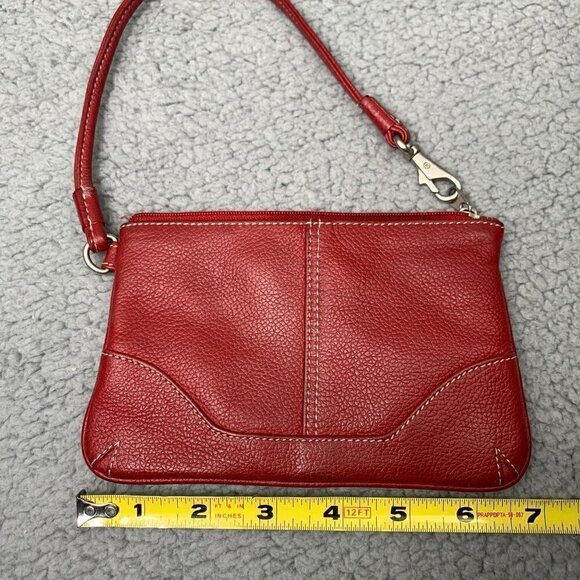 Ili New York Convertible Hobo Wristlet- Red Leather, 6.5" x 4" - Picture 7 of 9